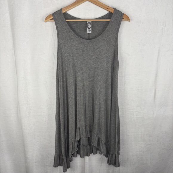Honeyme Cheryl Gray Tunic Top Flowy Boho Sleeveless Size Small - Picture 1 of 7